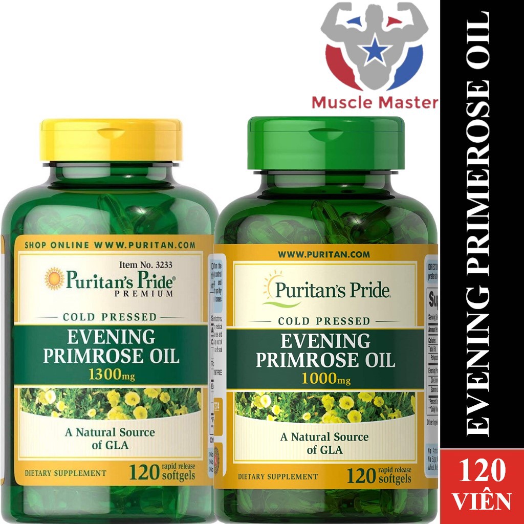 Viên Uống Bổ Sung Tinh Dầu Hoa Anh Thảo Puritan's Pride Evening Primrose Oil 1000mg và 1300mg 120 Viên