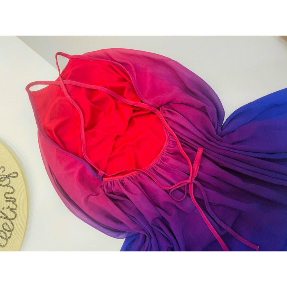 Đầm Maxi Loang Hở Lưng Cổ Yếm Thiết Kế Hiện Đại Thoải Mái, Màu Sắc Nổi Bật Cực Tôn Da- Đầm Maxi Đi Biển  ྇ ྇