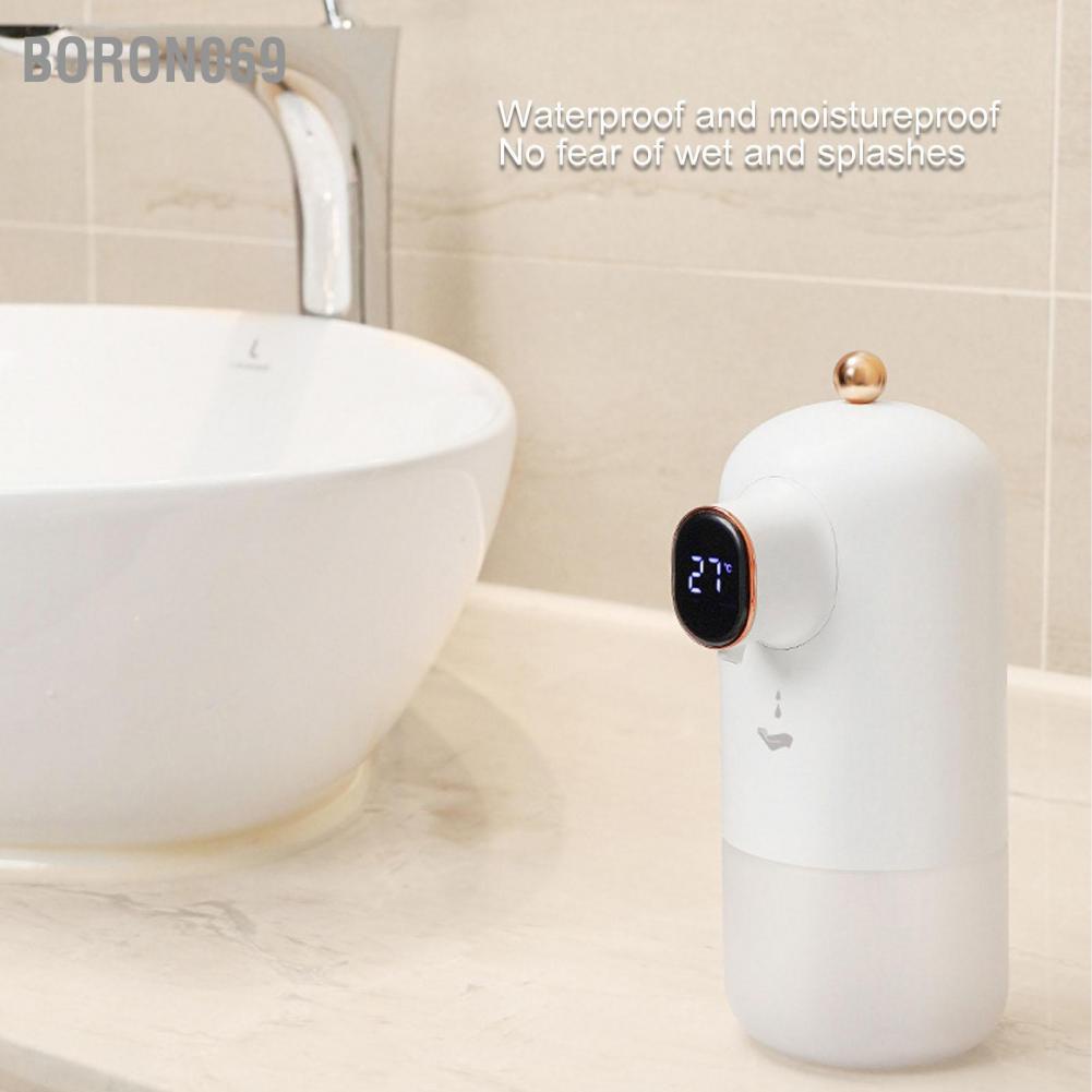 Boron069 Máy phân phối xà phòng tự động Màn hình LCD 300ml Cảm biến có thể sạc lại rảnh tay bơm không thấm nước Treo tường