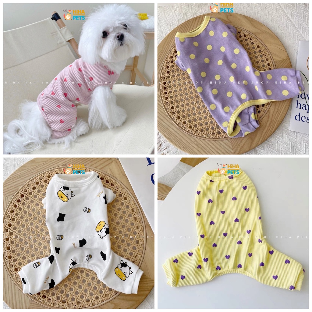 Quần Áo Cho Chó Mèo 4 Chân Mặc Ấm Chất Liệu Thun Cotton Quần Áo Thú Cưng Jump Hình Dễ Thương Hihapet.