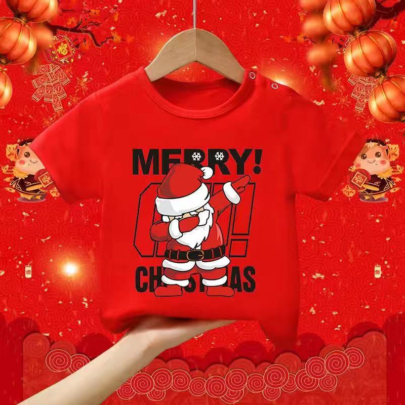 Áo thun cotton tn in hình phong cách Giáng sinh cho các bé