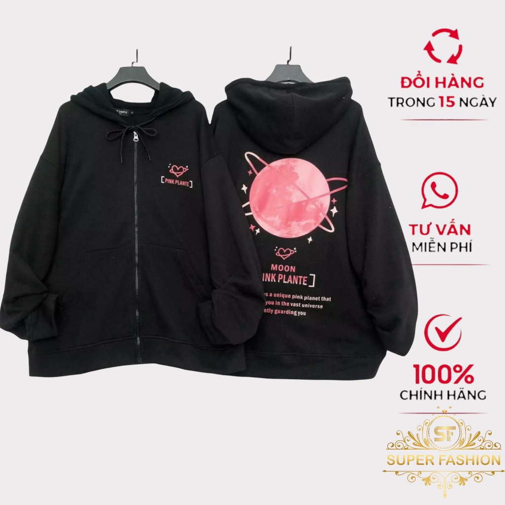 Áo Khoác Hoodies Nỉ Nữ Hoạ Tiết Chữ Cùng Trái Tim Cute Phong Cách SUPER FASHION