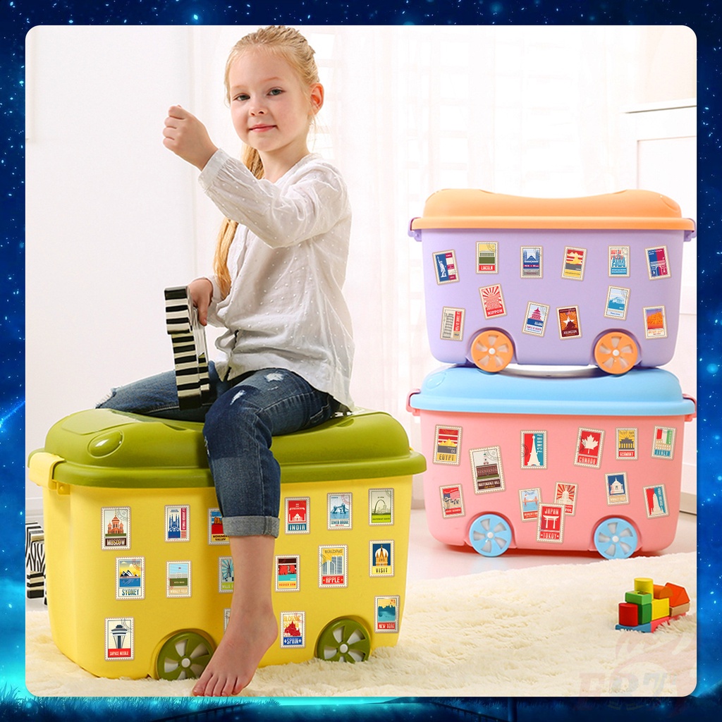 ❉ Tem Dán Trang Trí Phong Cách Retro 01 Độc Đáo ❉ Bộ 50 Miếng Dán Chống Thấm Nước Họa Tiết Thời Trang Dùng Trang Trí