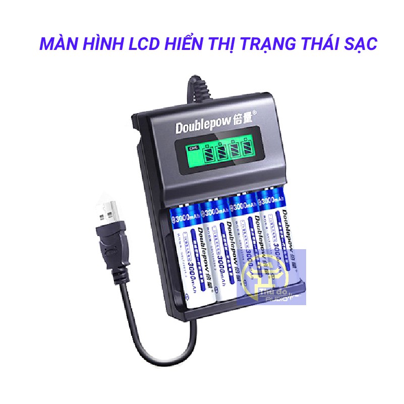 Bộ Sạc Pin AA, AAA UK93B Doublepow tự ngắt khi đầy pin