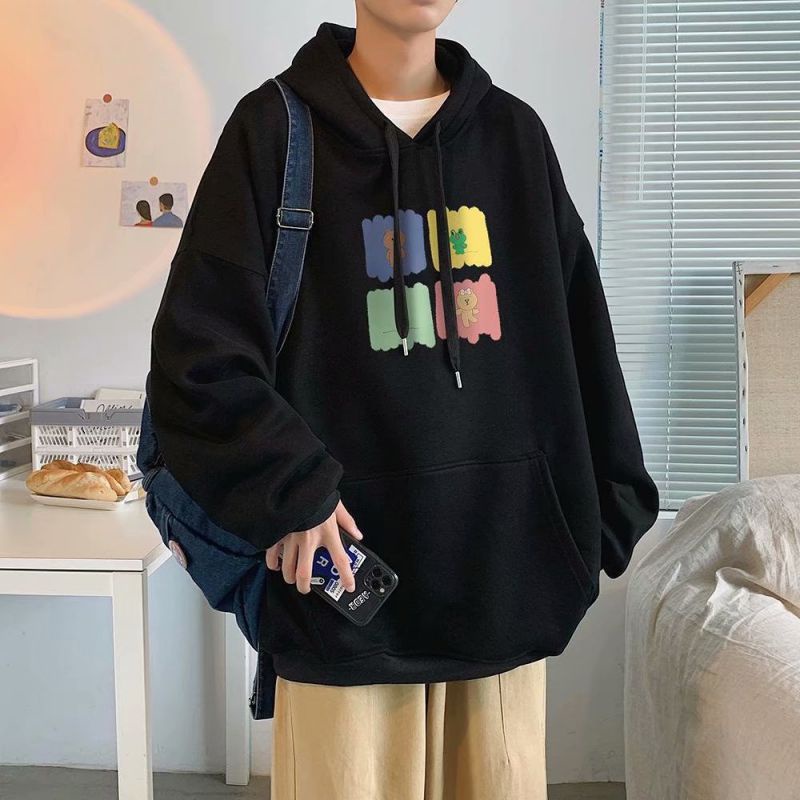 Áo hoodie thời trang Hàn Quốc dành cho nam và nữ size M-5XL với 7 màu tùy chọ