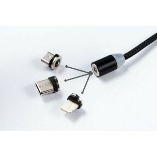 CÁP SẠC TỪ TÌNH 3 ĐẦU ĐA NĂNG SAMSUNG-TYPE C- IPHONE ** SẠC NHANH 2A**