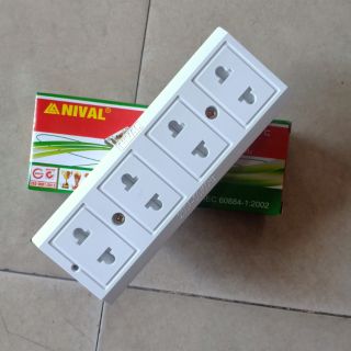 Ỗ cắm điện 4 lỗ có màng che chống giựt hiệu NIVAL