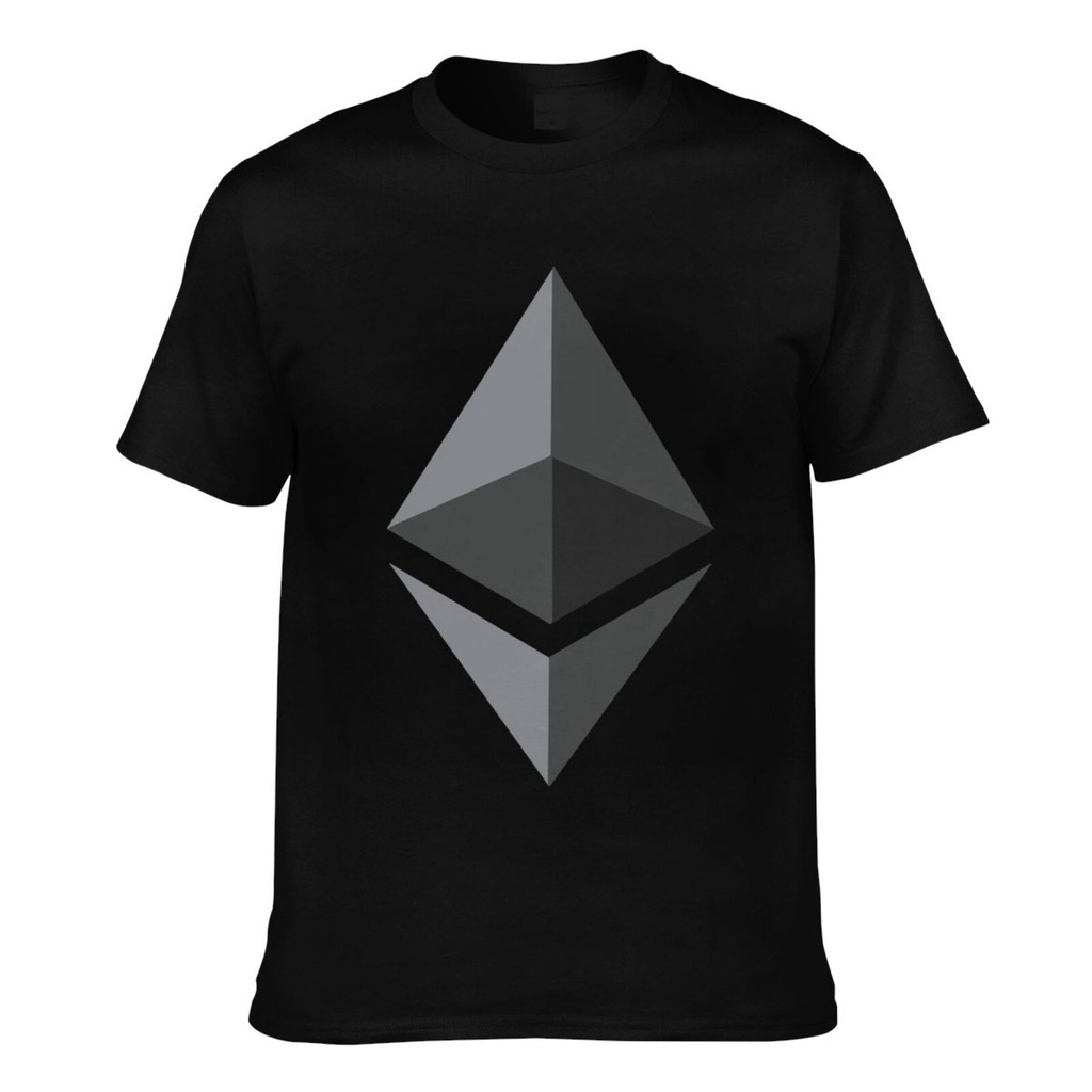Logo bỏ túi Ethereum Tiền điện tử Áo thun Cotton nam