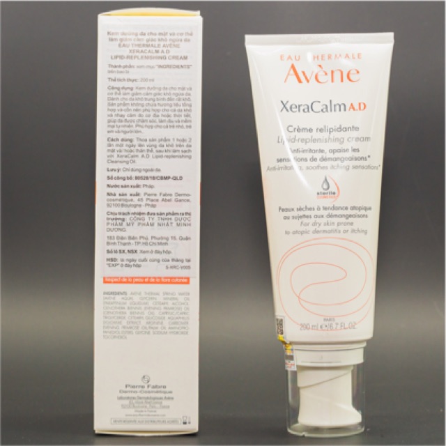 Kem dưỡng ẩm Avene xeracalm AD cream 200ml