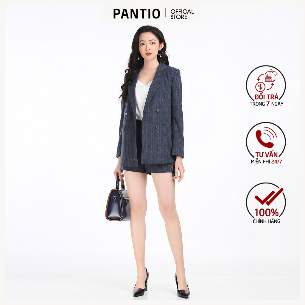 Áo vest nữ kẻ, hai túi BAV92243 - PANTIO