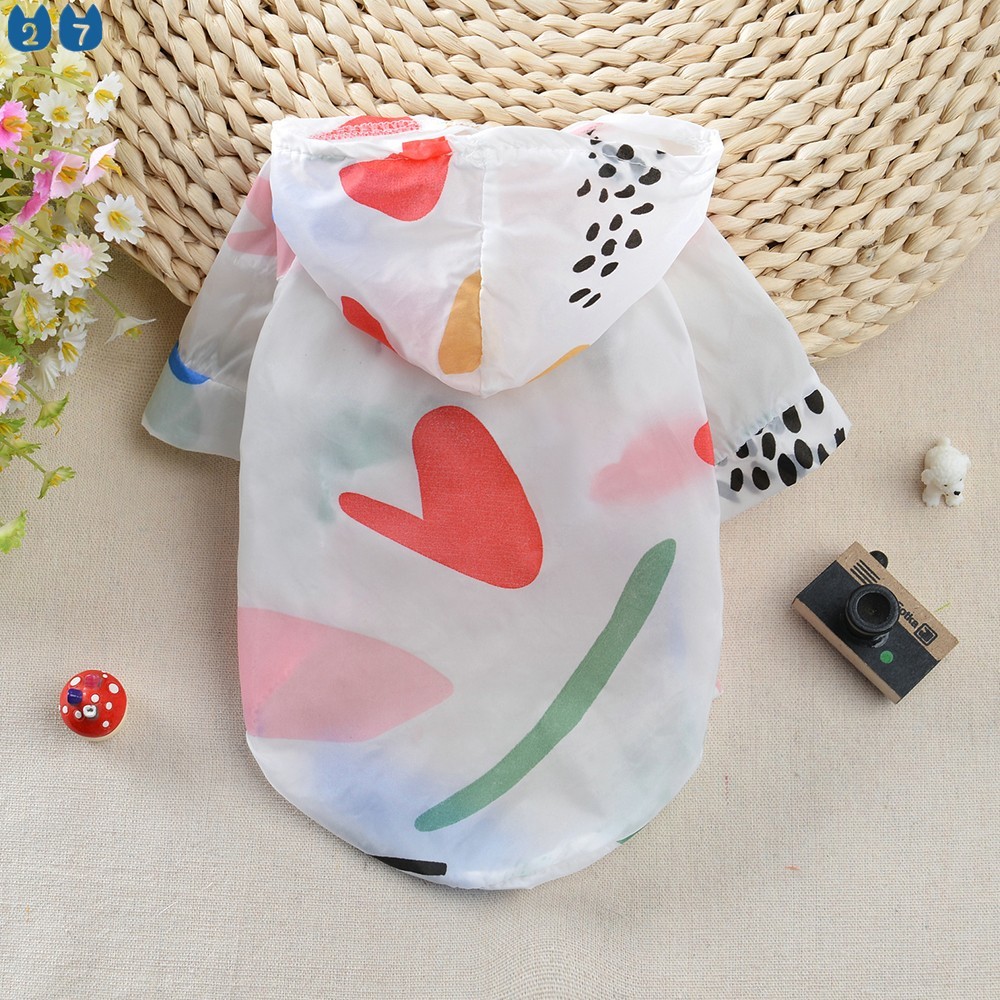 Áo Mưa Chống Nắng Dạng Hoodie In Họa Tiết Trái Cây 27 Món Cho Cún Cưng