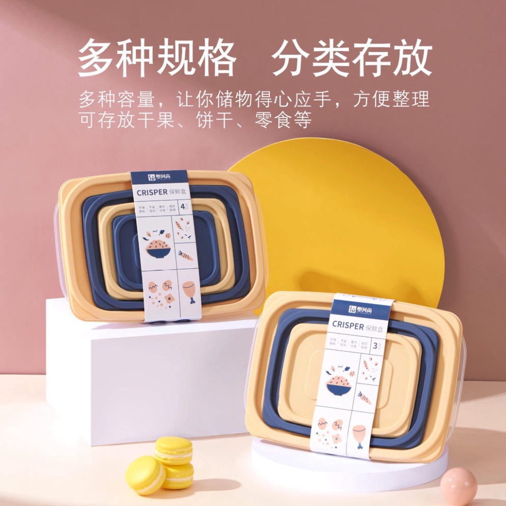 Hộp Đựng Thức ĂnFREESHIPSét 4 Hộp Bảo Quản Thực Phẩm Hình Chữ Nhật Trong Suốt, Dễ Dàng Bảo Quản Rau Củ
