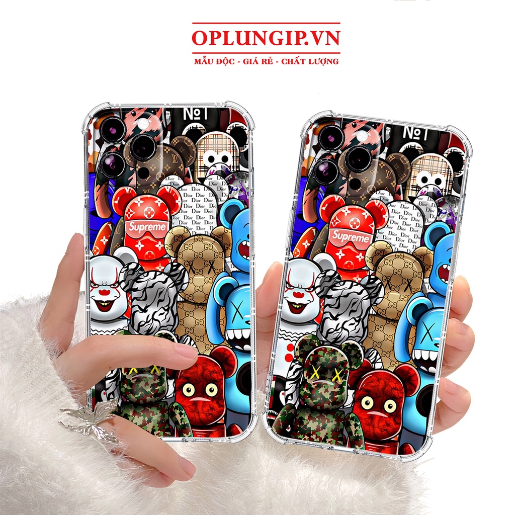 Ốp lưng iphone trong suốt gấu Bearbrick Toy chống sốc cho iphone 14 13 pro max 11 12 pro max mini x r s max 6 s 7 8 plus