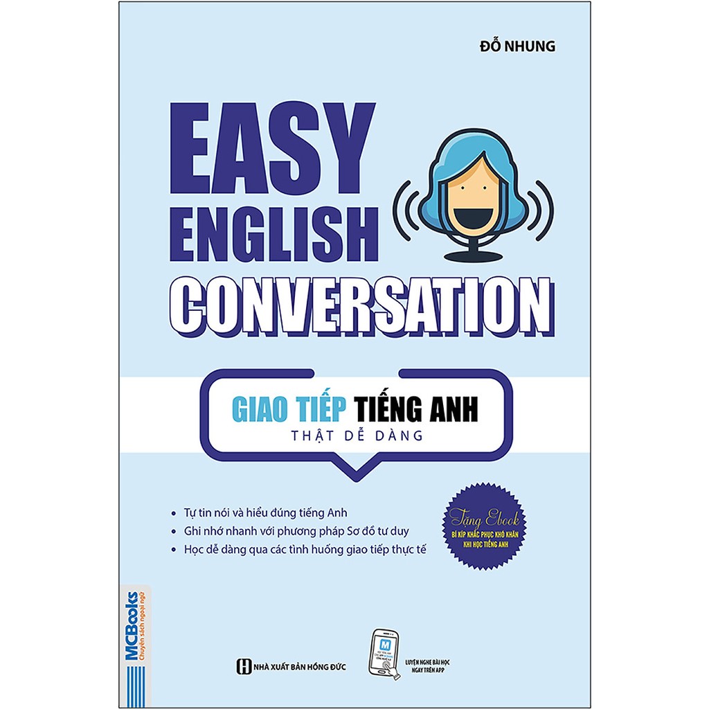 Sách - Easy English Conversation - Giao tiếp tiếng Anh thật dễ dàng (nghe qua app) Tặng Video Hách Não