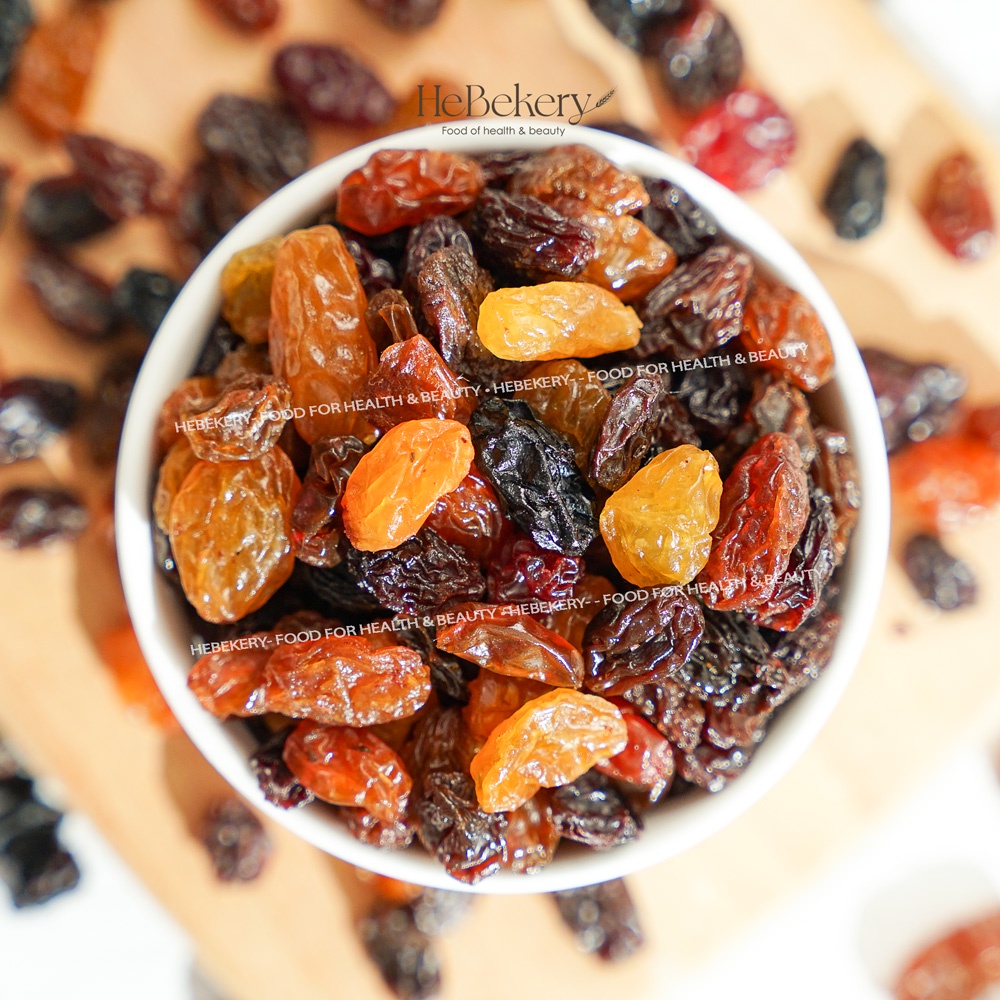Nho Sấy Nhập Khẩu Chi Lê Mixed 3 Màu Không Hạt HEBEKERY by HEBE