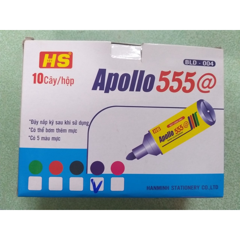 BÚT LÔNG DẦU LỚN | BÚT CHỐT LIVE STREAM | Bút mực chết Apollo 555 Có nắp cài tiện dụng