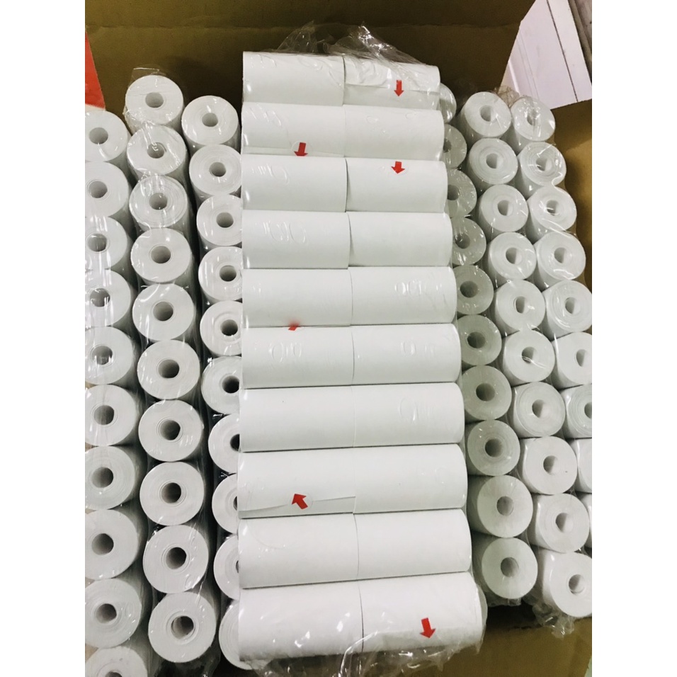 Set 100 cuộn Giấy in bill, giấy in hóa đơn nhiệt K57 phi 25 chuyên dùng cho máy in thổi nồng độ cồn, in bill taxi