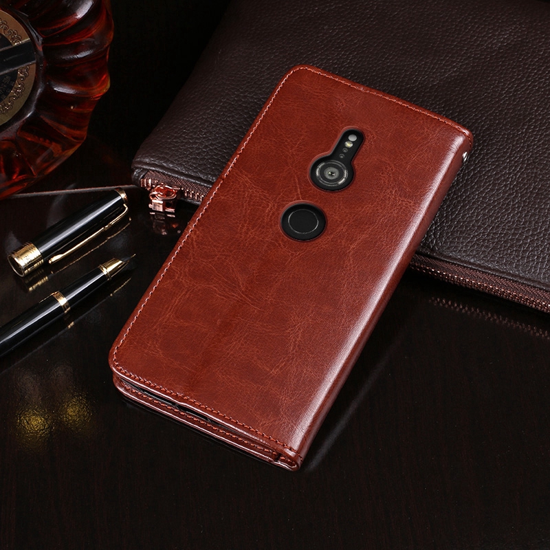 For Sony Xperia C S39H C3 Dual C3 XR XZ4 XZ3 XZ2 Premium XZ1 Compact XZ1 Retro Flip Leather Case