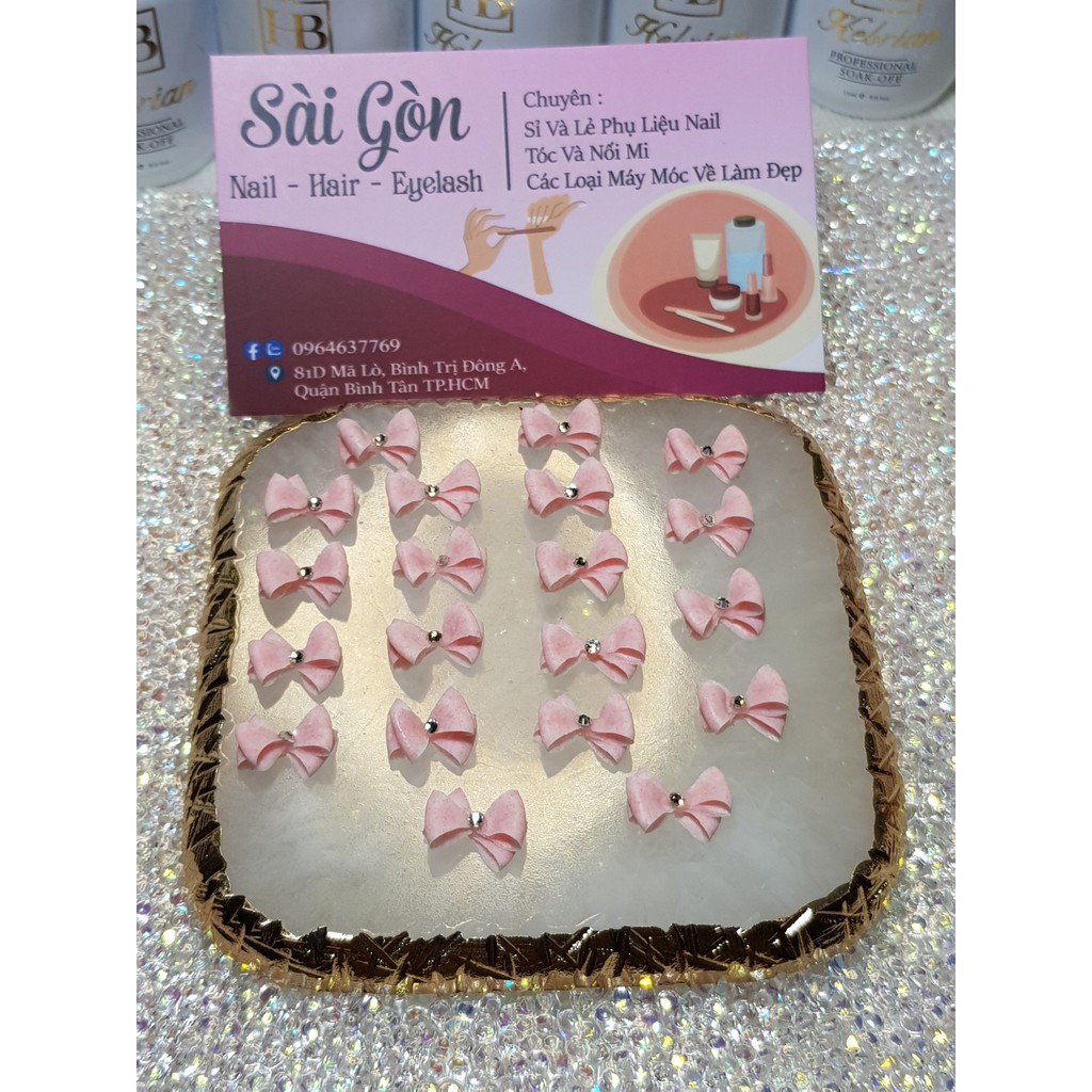 NƠ BỘT 2 LỚP TRANG TRÍ NAIL CỰC ĐẸP 7K 1 NƠ