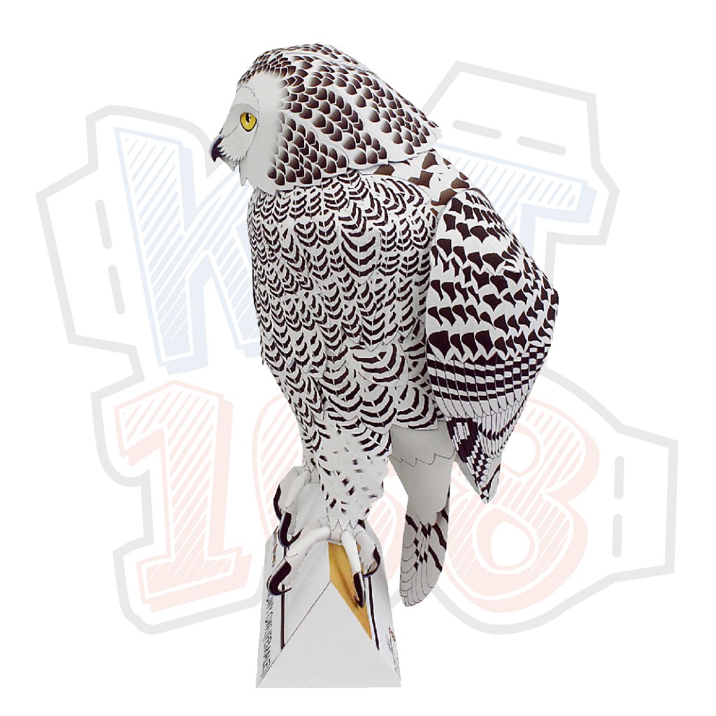 Mô hình giấy động vật Chim Cú Snowy Owl (Cái)