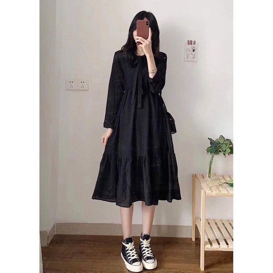 Đầm Babydoll Trắng Nơ Ngực 🦋 Đầm Nữ Tay Bồng Dáng Suông 🦋 DN02 | BigBuy360 - bigbuy360.vn