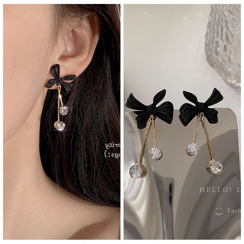 Bông tai mạ bạc 925 đính đá kiểu hình học sang trọng thời trang