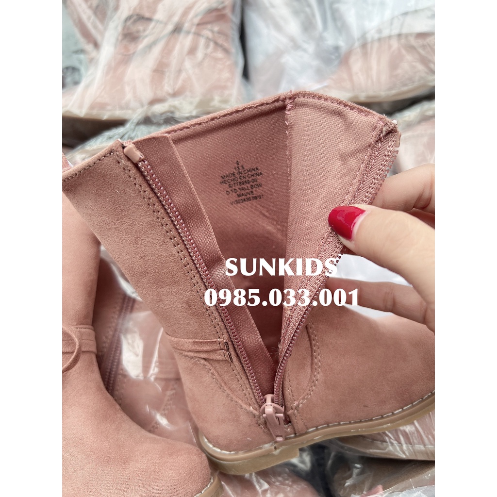 Boot bé gái da lộn hồng phối nơ