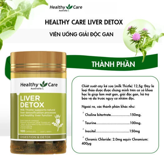 [Tem Chemist] THẢI ĐỘC GAN HEALTHY CARE LIVER DETOX 100 VIÊN