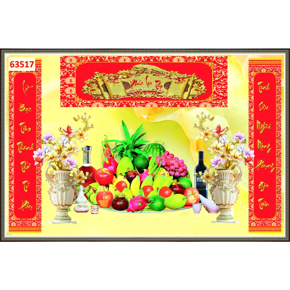 Tranh 3d dán tường phòng thờ, bàn thờ tặng keo và dụng cụ dán