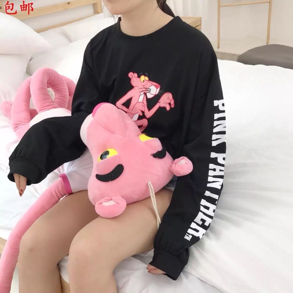 [ Mã FAMAYWA2 giảm 10K đơn 50K] Áo Thun Tay Dài In Hình Báo Hồng Cực Cute TTSL0045