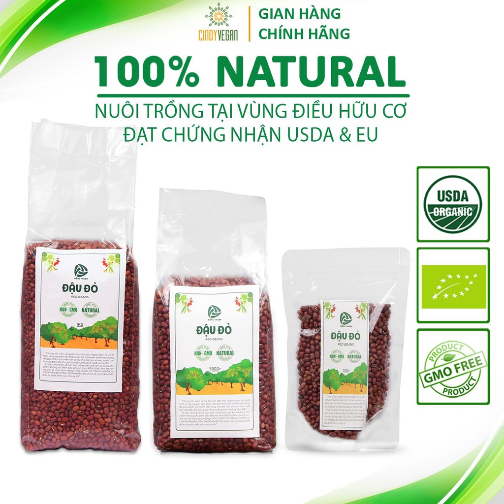 Hạt Đậu Đỏ Hữu Cơ, không biến đổi Gen, loại ngon, hạt chắc, tốt cho sức khỏe
