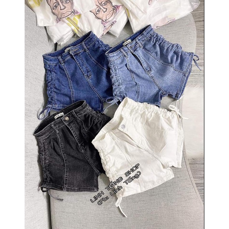 Shorts bò rút dây 2 bên cạp cao