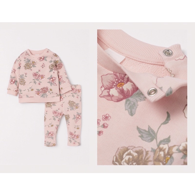 Set bộ bé gái họa tiết hoa hồng xinh xắn săn sale China sz 3-4y