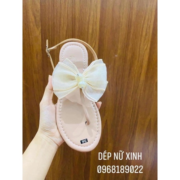 Dép Nữ - Sandal Nơ Hồng - Trẻ Trung, Màu Xinh Xắn