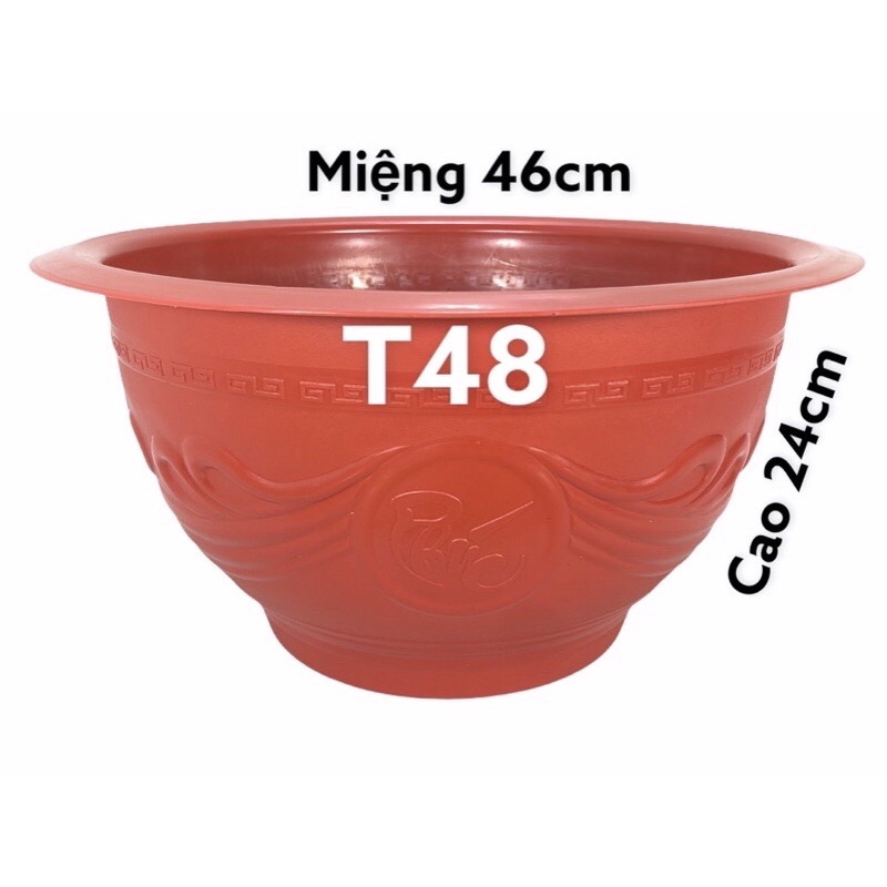 [HOT] 10 chậu nhựa trồng cây T48 đỏ 46x25cm
