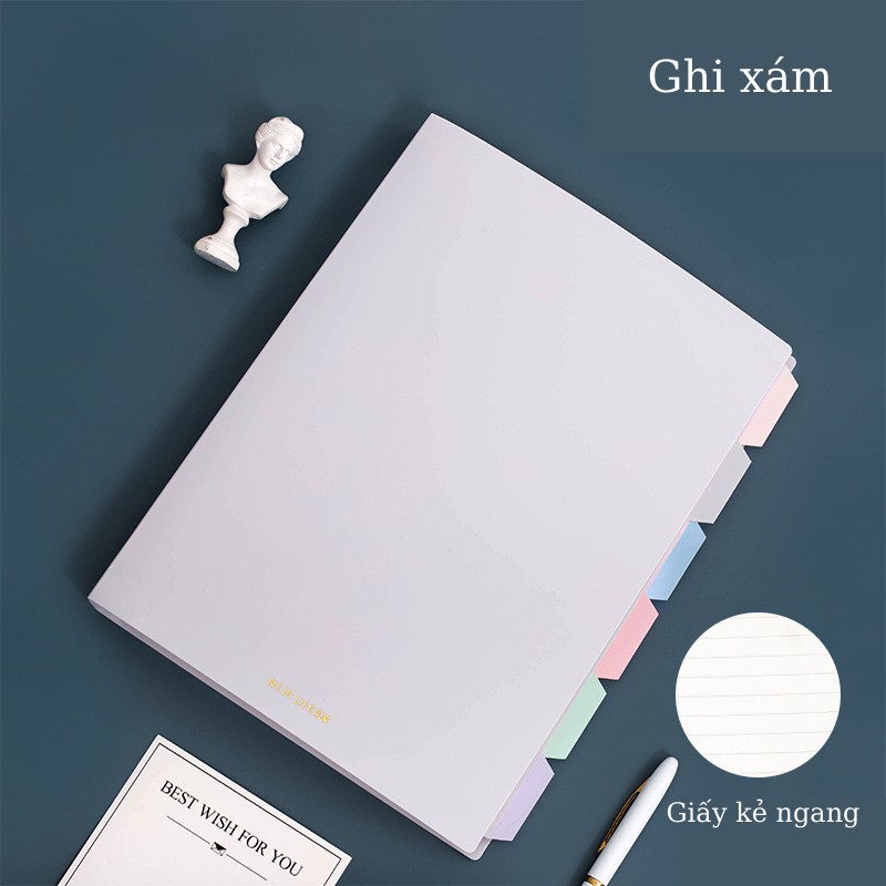 Sổ Còng File Nhựa B5/A5 Bìa Màu - 120 trang