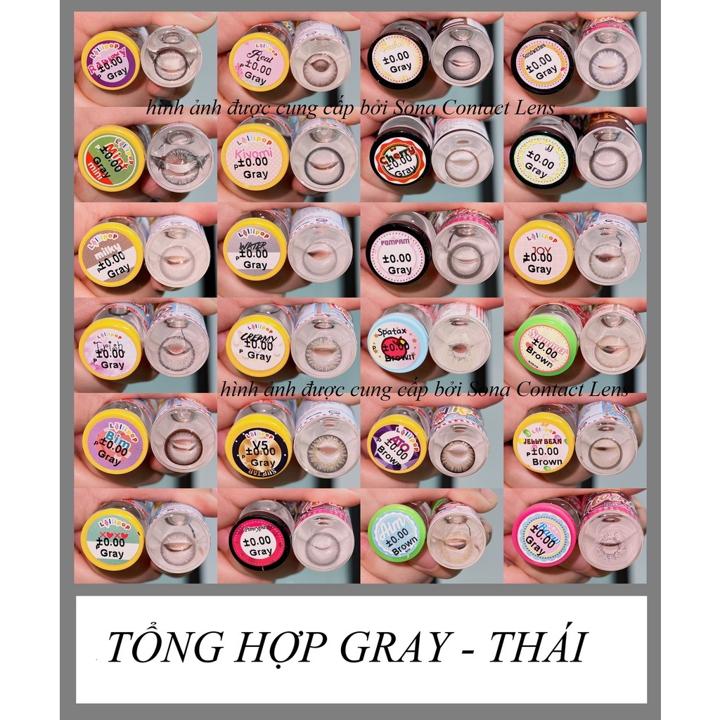 TỔNG HỢP Lens GRAY (0 độ) THÁI LAN (made in Korea)