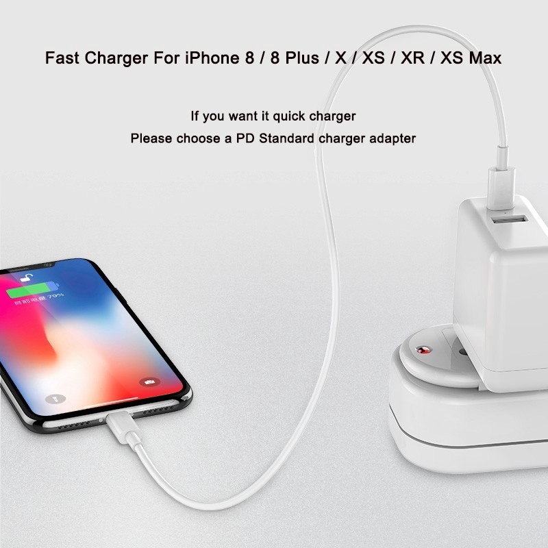 PD nhanh Sạc cáp / USB C sang công ty Lightning / 18W 3A / Dữ liệu dây cho iPhone 11 Pro XS Max 8 Plus Macbook