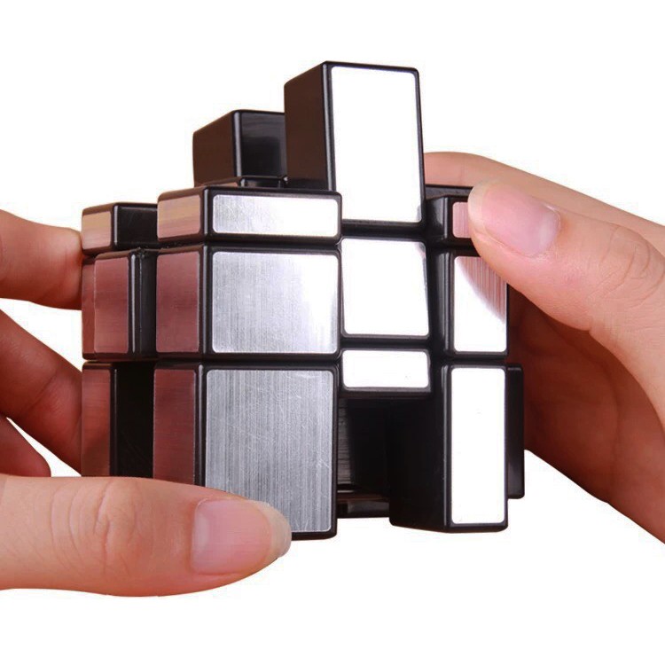 Rubik Mirror - Rubik Biến Thể Gương Tráng Bạc Viền Đen Cao Cấp Xoay Trơn, Cực Mượt, Bẻ Góc Tốt