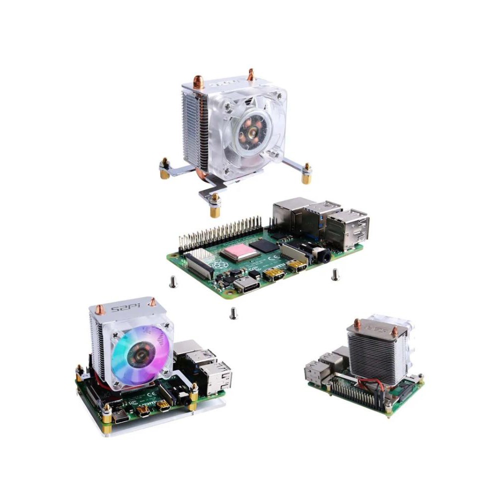 Quạt Tản Nhiệt Cpu V2.0 5 Lớp 7 Màu Cho Raspberry Pi 4b / 3b