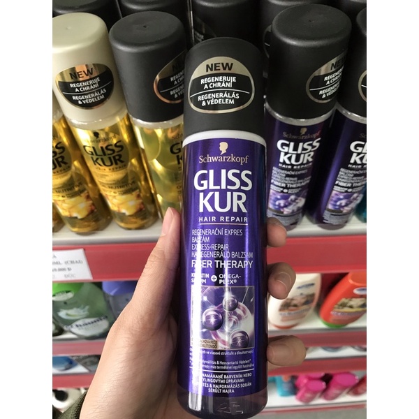 Xịt dưỡng tóc Gliss Kur chăm sóc phục hồi các vấn đề hư tổn, nội địa Châu Âu, GGEU