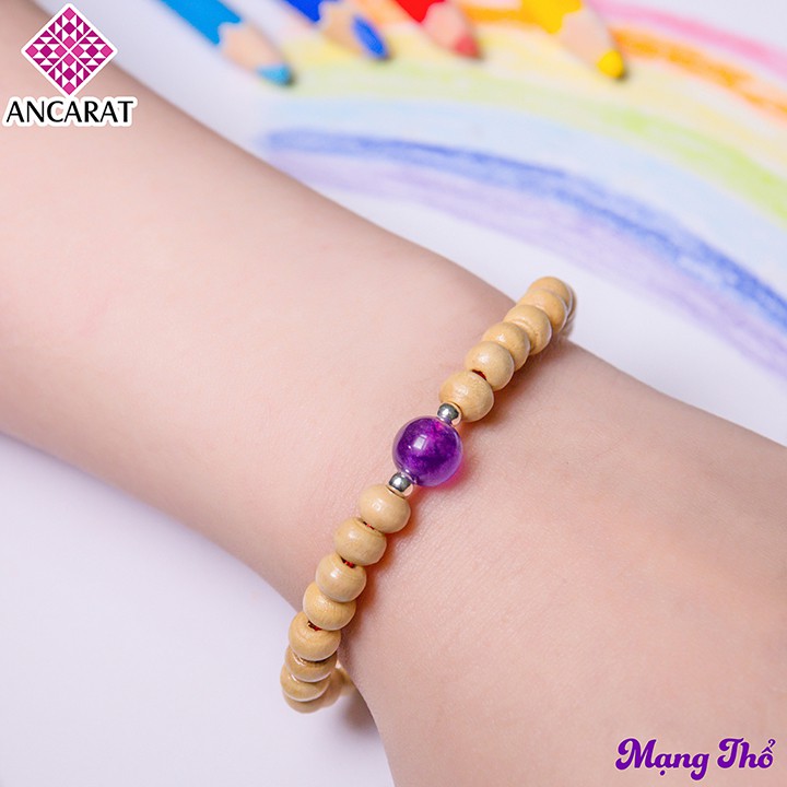 Vòng tay Handmade gỗ Dâu Tằm phối đá phong thủy - ANCARAT - VT11