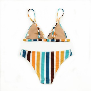 Bikini dây kẻ sọc màu cầu vồng