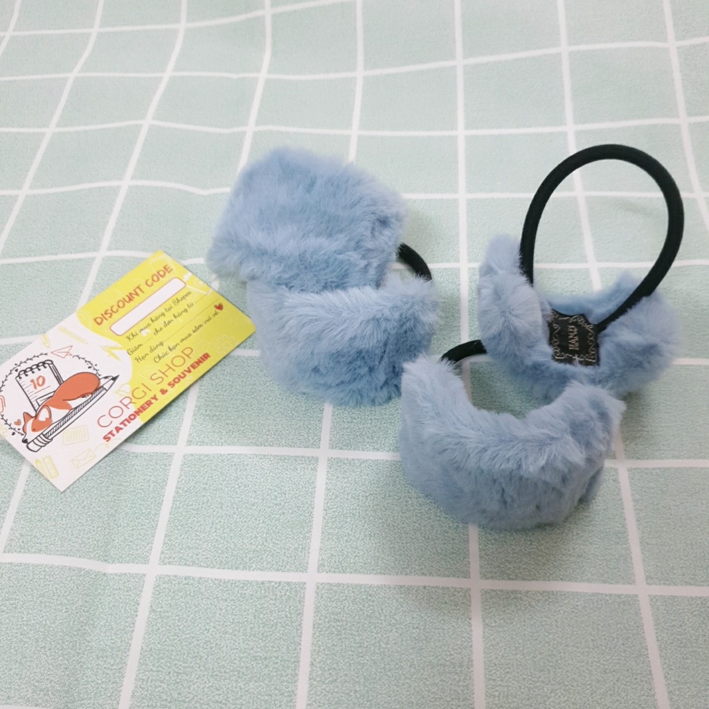 Dây cột tóc nữ lông nhiều màu dễ thương - Chun buộc tóc bảng lông phong cách Hàn Quốc