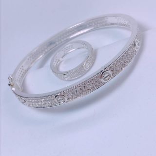 bộ đôi vòng cartier bạc ý siêu đẹp