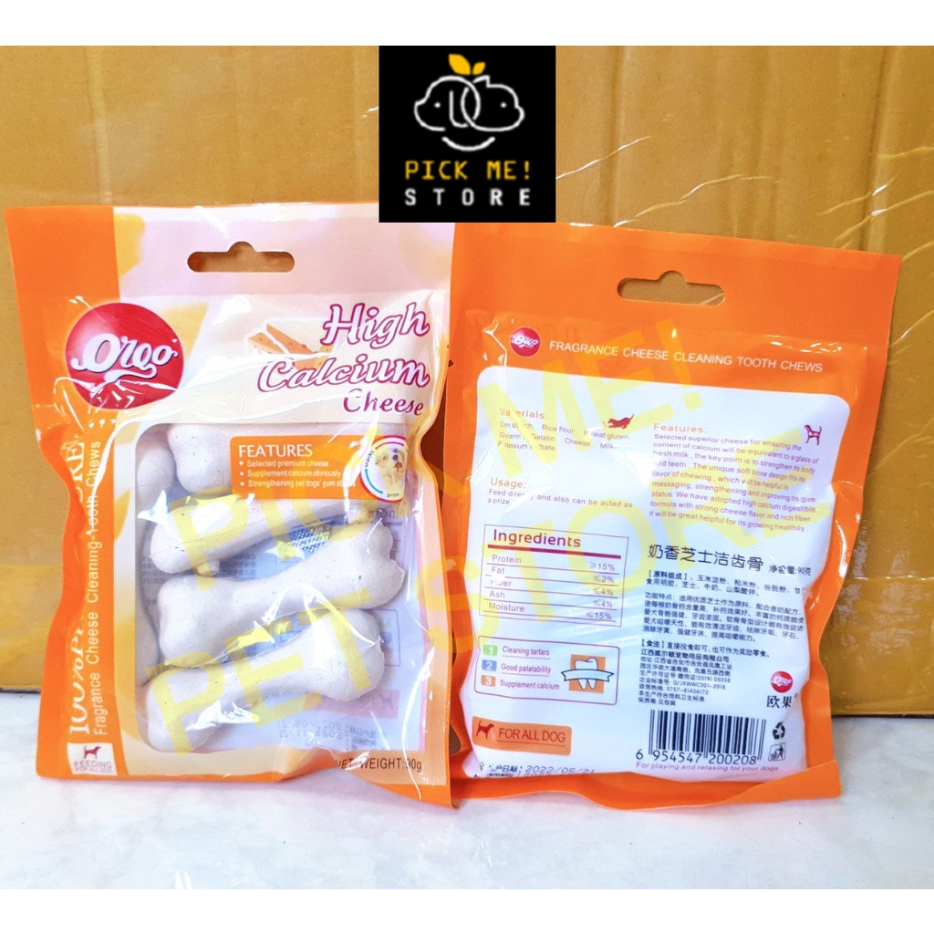 [Gói 90gr] Xương Gặm Orgo - Sạch Răng, Thơm Miệng, Bổ Sung Canxi cho Chó