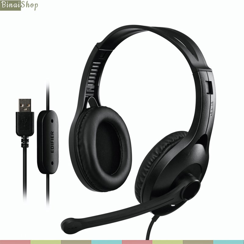 Edifier K800 USB - Tai Nghe Chụp Tai Kèm Micro Chống Ồn Cho Học Trực Tuyến, Tổng Đài Viên, Game Thủ