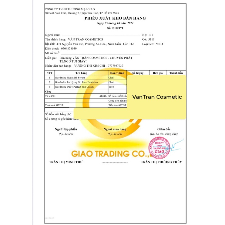[ Có Bill ] Kem chống nắng dưỡng sáng da ngừa lão hóa 3 in 1 Goodndoc Daily Perfect Suncream SPF 50+/PA+++ 50ml.