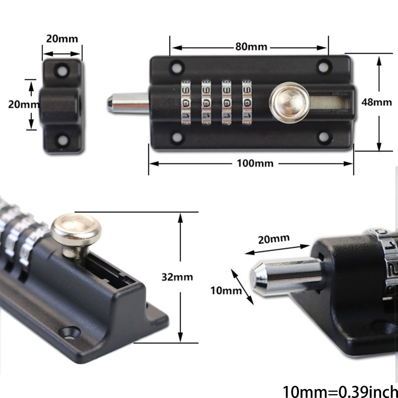 Chốt Khóa Cửa Trượt Bằng Hợp Kim Kẽm An Toàn Tiện Dụng