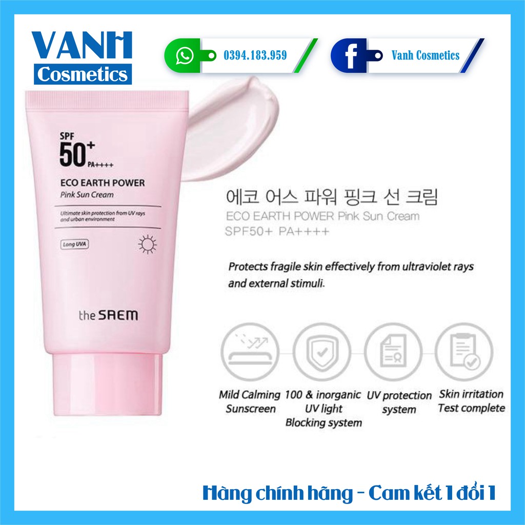 Kem Chống Nắng The Saem Eco Earth Power Sun Cream - Vanh Cosmetics